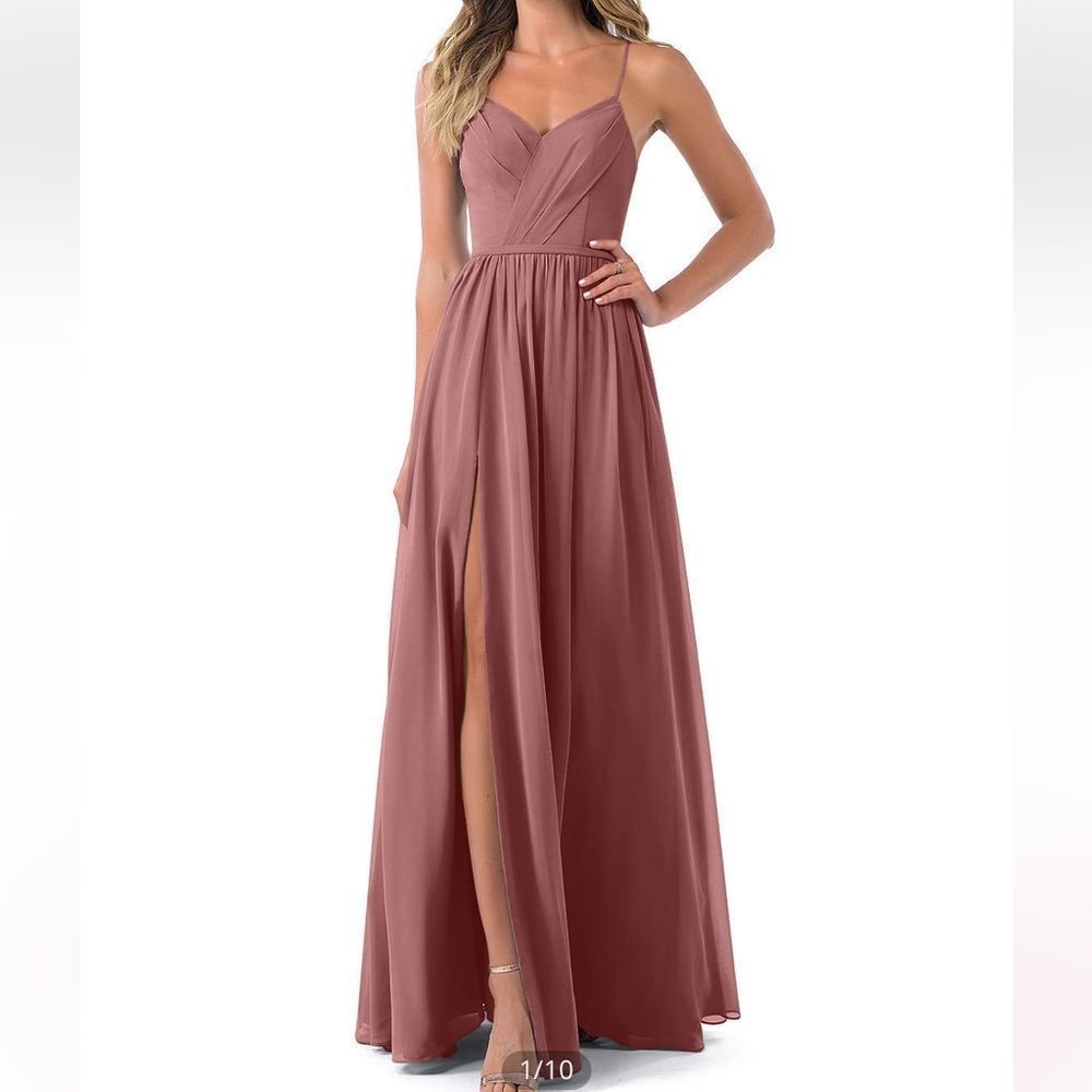 AZAZIE CORA
A-Line Pleated Chiffon Floor-Length Dress Desert Rose A2 NWT in pakg